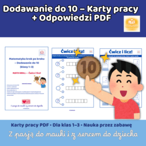 Dodawanie ma moc! - nauka dodawania do 10 - 13 kart pracy PDF - E-BOOK