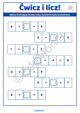 Dodawanie ma moc! - nauka dodawania do 10 - 13 kart pracy PDF - E-BOOK - obrazek 8