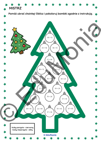 Matematyczne Bombki – Świąteczny HIT! Kompletny Zestaw Kart Pracy do Dodawania (14 stron PDF) - E-BOOK - obrazek 7