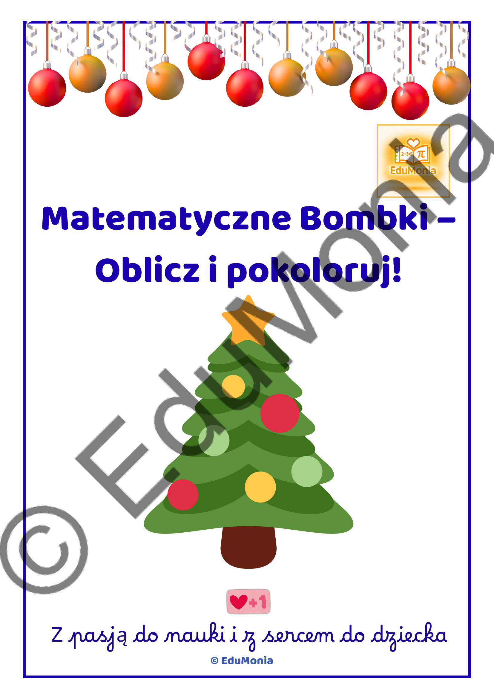 Matematyczne Bombki – Świąteczny HIT! Kompletny Zestaw Kart Pracy do Dodawania (14 stron PDF) - E-BOOK - obrazek 2