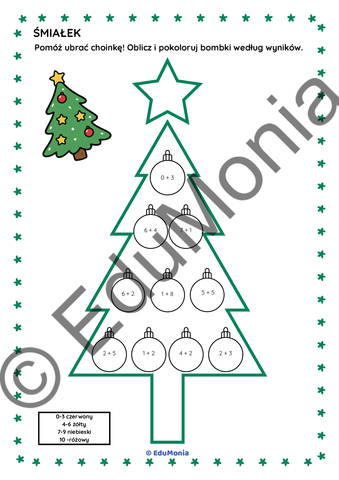 Matematyczne Bombki – Świąteczny HIT! Kompletny Zestaw Kart Pracy do Dodawania (14 stron PDF) - E-BOOK - obrazek 5